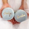 Mini, Round Jewelry Case, Quality Italian Velvet Travel Jewelry Box, Perfect Christmas & Holiday Gift, Earring, Necklace, Bracelet, Ring Box