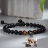 Personalized Photo Projection Bracelet for Men, Beaded Bracelet with Photo Picture Inside, Memorial Gift, Anniversary Gift for Him