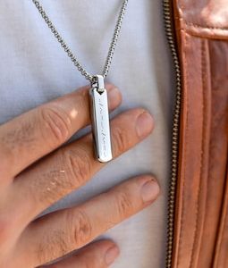 Personalized Morse Code Necklace - Stainless Steel Custom Name Pendant