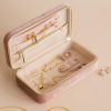 Pink Velvet Jewelry Case by Caitlyn Minimalist • Minimalist Travel Jewelry Box • Delicate Keepsake Box • Christmas Gift for Friend • XR012